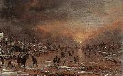 Aert van der Neer Sports on a Frozen River oil painting